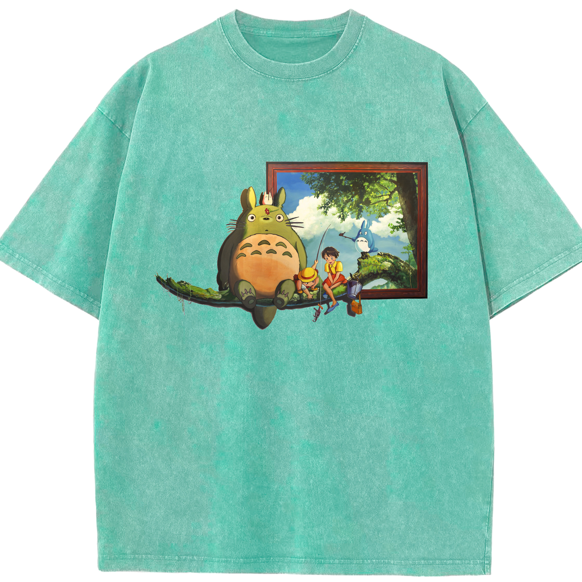 （画像用） となりのトトロ 草壁メイ 草壁サツキ My Neighbor Totoro Satsuki Kusakabe Mei Kusakabe 綿100% ヴィンテージ風 半袖Tシャツ（フロントプリント）